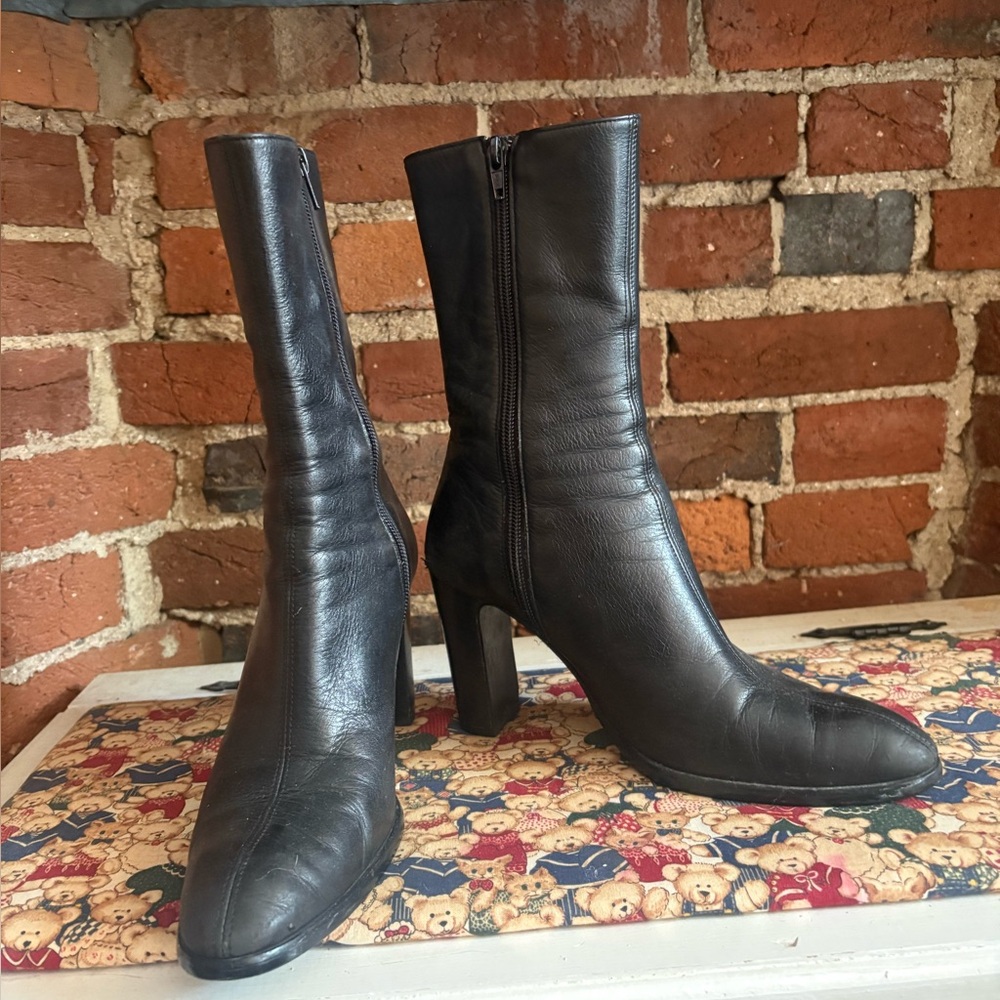 Black Leather Women's Boots